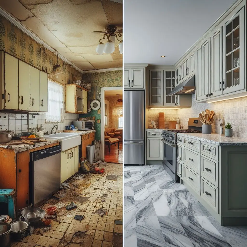 How Can A House Renovation Contractor Maximize Your Home'S Value And Aesthetic Appeal? 2 before and after kitchen renovation